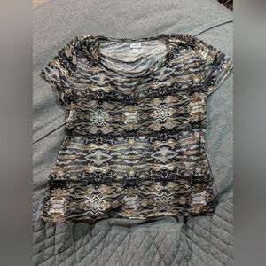 Jaclyn-smith Women's Brown and Black Blouse